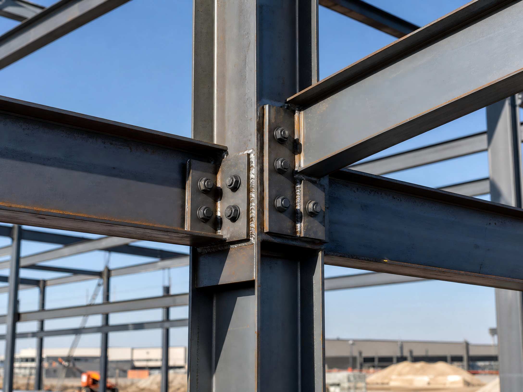 Steel Frame Joint Closeup